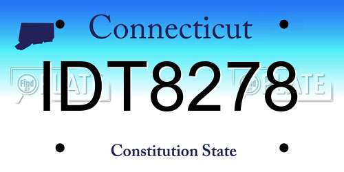 IDT8278 Connecticut License Plate