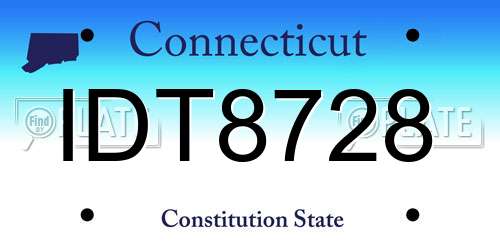 IDT8728 Connecticut License Plate