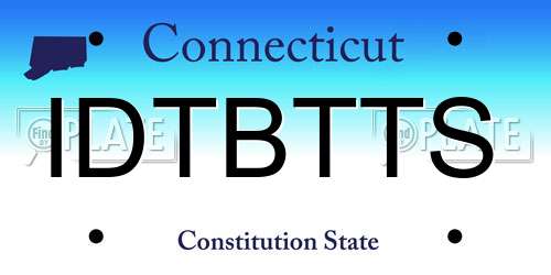 IDTBTTS Connecticut License Plate
