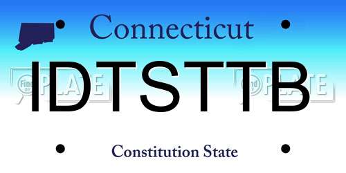 IDTSTTB Connecticut License Plate