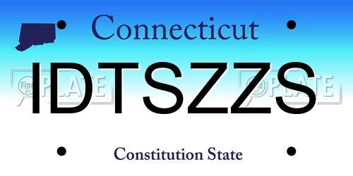 IDTSZZS Connecticut License Plate