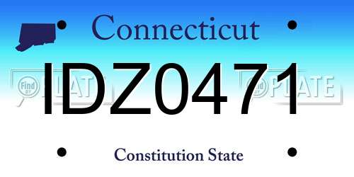 IDZ0471 Connecticut License Plate