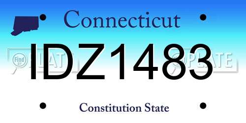 IDZ1483 Connecticut License Plate