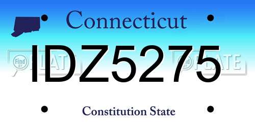 IDZ5275 Connecticut License Plate