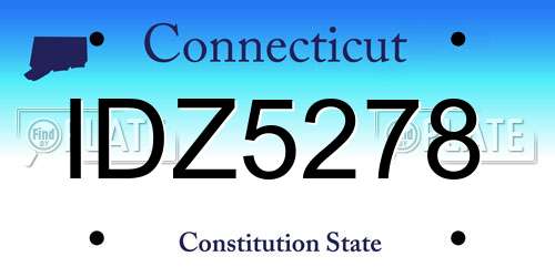 IDZ5278 Connecticut License Plate
