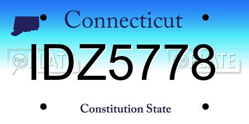 IDZ5778 Connecticut License Plate
