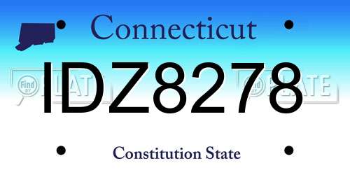 IDZ8278 Connecticut License Plate