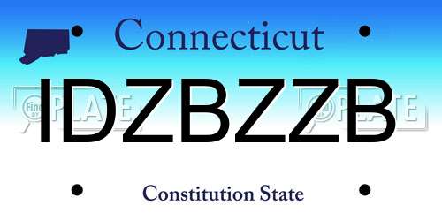 IDZBZZB Connecticut License Plate