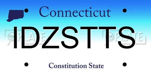IDZSTTS Connecticut License Plate
