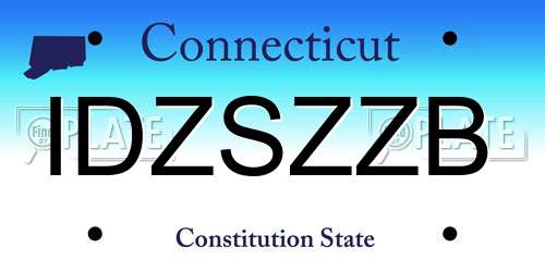 IDZSZZB Connecticut License Plate