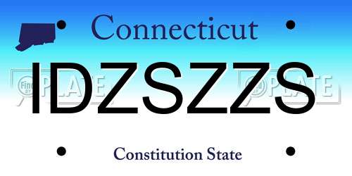 IDZSZZS Connecticut License Plate