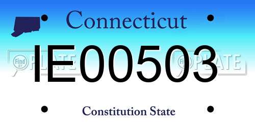 IE00503 Connecticut License Plate