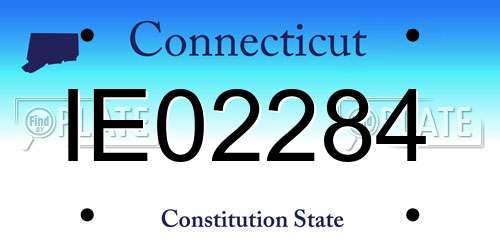 IE02284 Connecticut License Plate