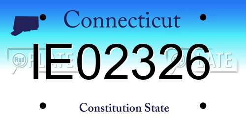 IE02326 Connecticut License Plate