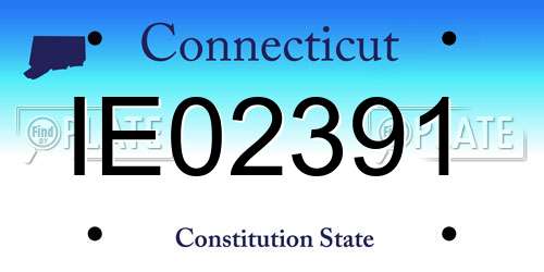 IE02391 Connecticut License Plate