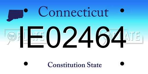 IE02464 Connecticut License Plate