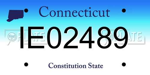 IE02489 Connecticut License Plate