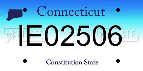 IE02506 Connecticut License Plate