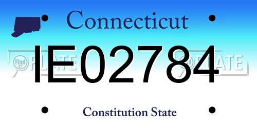 IE02784 Connecticut License Plate