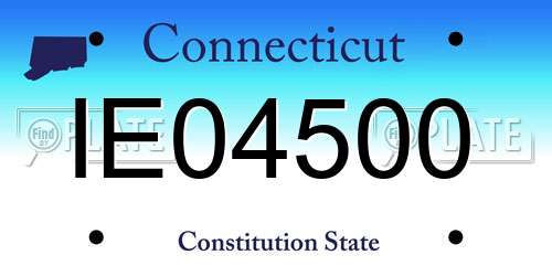 IE04500 Connecticut License Plate