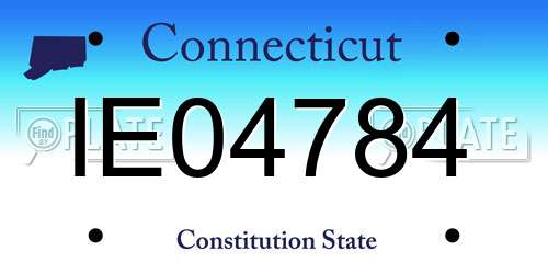 IE04784 Connecticut License Plate