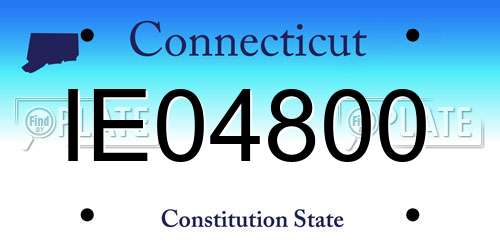 IE04800 Connecticut License Plate