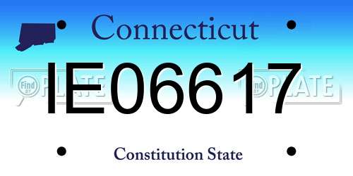 IE06617 Connecticut License Plate
