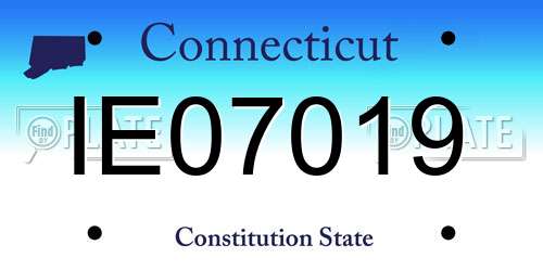 IE07019 Connecticut License Plate