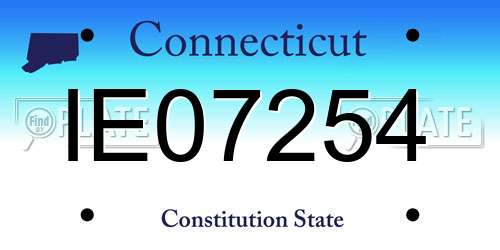IE07254 Connecticut License Plate