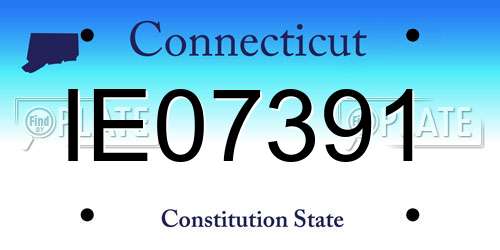 IE07391 Connecticut License Plate