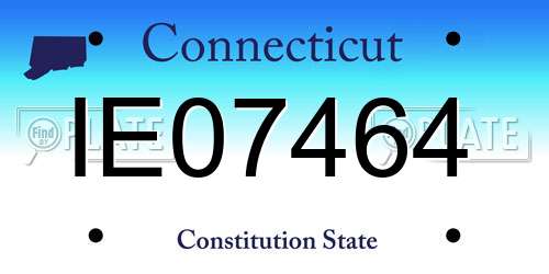 IE07464 Connecticut License Plate