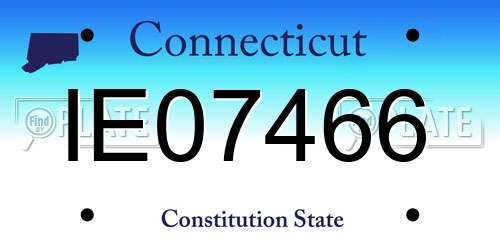 IE07466 Connecticut License Plate