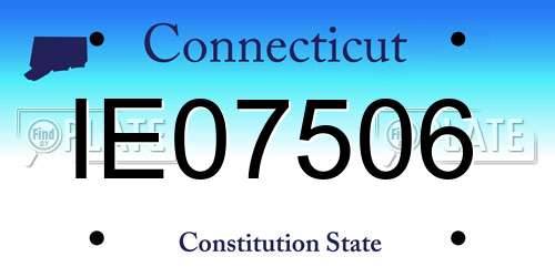 IE07506 Connecticut License Plate