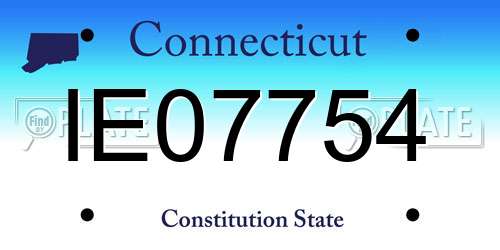 IE07754 Connecticut License Plate