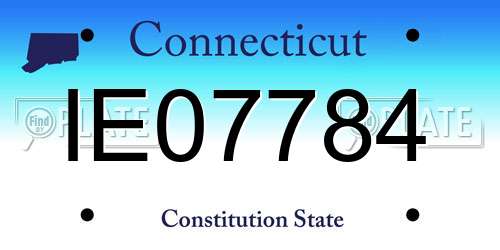 IE07784 Connecticut License Plate