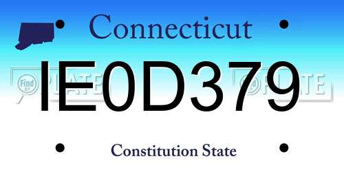 IE0D379 Connecticut License Plate