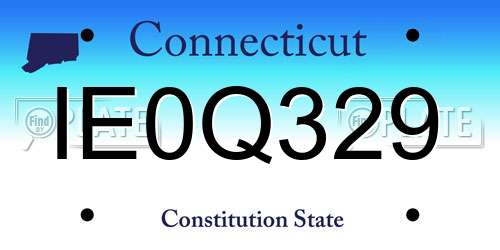 IE0Q329 Connecticut License Plate
