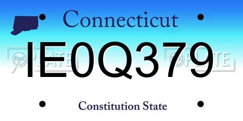 IE0Q379 Connecticut License Plate