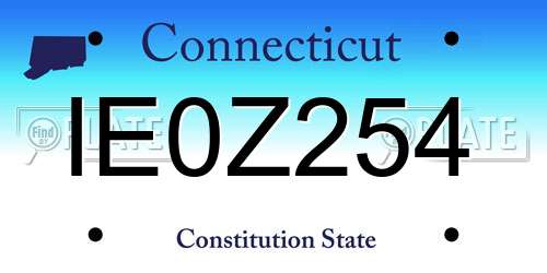 IE0Z254 Connecticut License Plate