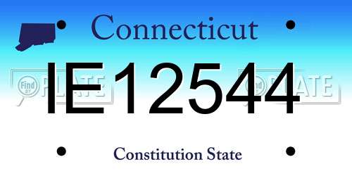IE12544 Connecticut License Plate