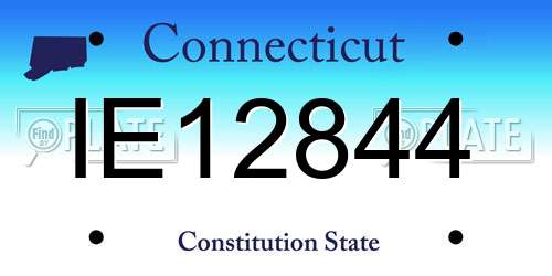 IE12844 Connecticut License Plate