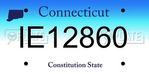IE12860 Connecticut License Plate