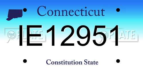 IE12951 Connecticut License Plate