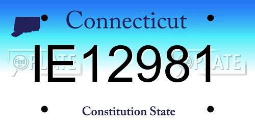IE12981 Connecticut License Plate