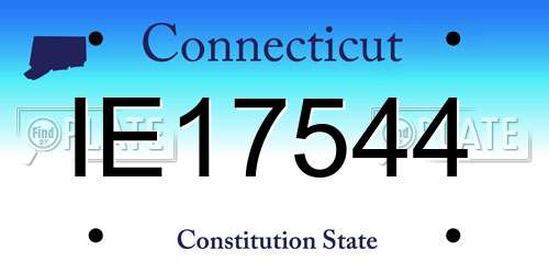 IE17544 Connecticut License Plate