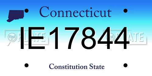 IE17844 Connecticut License Plate