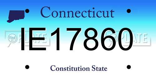 IE17860 Connecticut License Plate