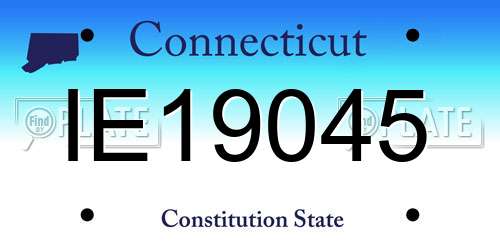 IE19045 Connecticut License Plate
