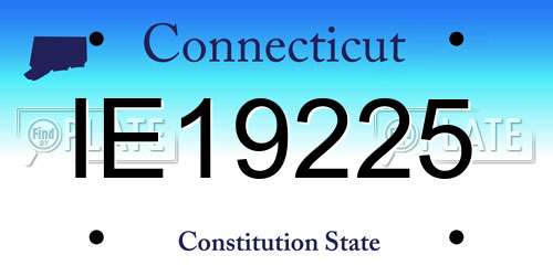 IE19225 Connecticut License Plate