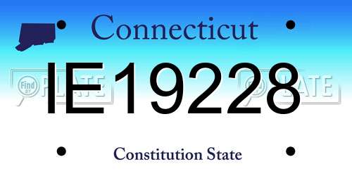 IE19228 Connecticut License Plate